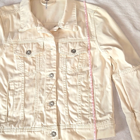Free People Women's Rumors Denim Jacket Size S ivory - Picture 12 of 13
